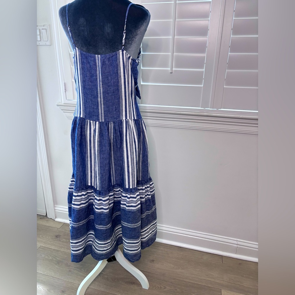Lauren Ralph Lauren Blue and White Sleeveless Sundress Size 4 - Picture 7 of 12